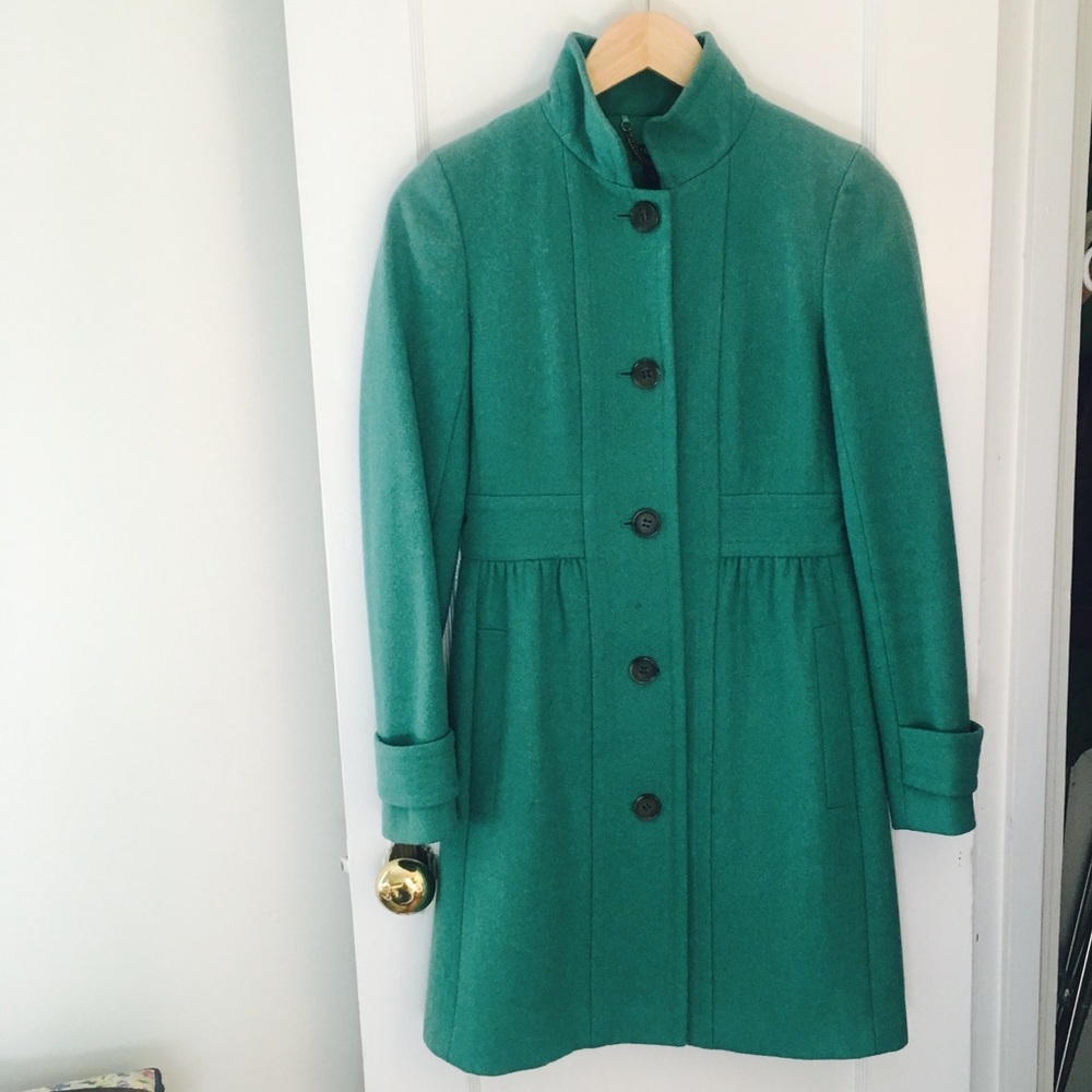 J Crew green wool winter coat